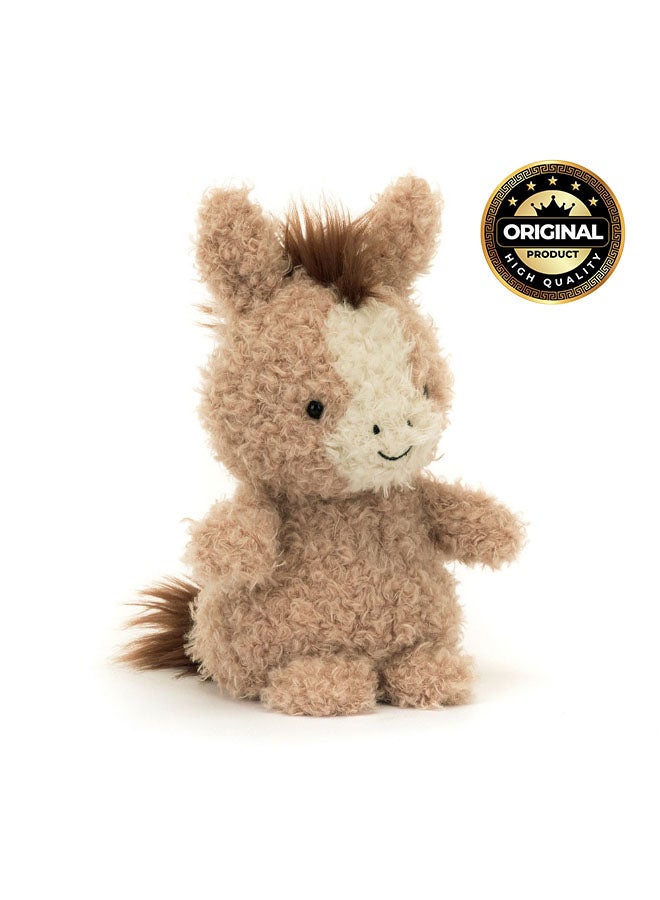 Jellycat حصان صغير محشو – لعبة محشوة ناعمة بأرجل كوردية، هدية عيد الحب لطيفة للأطفال والبالغين، مجموعة جليكات، 18 سم - Image 1